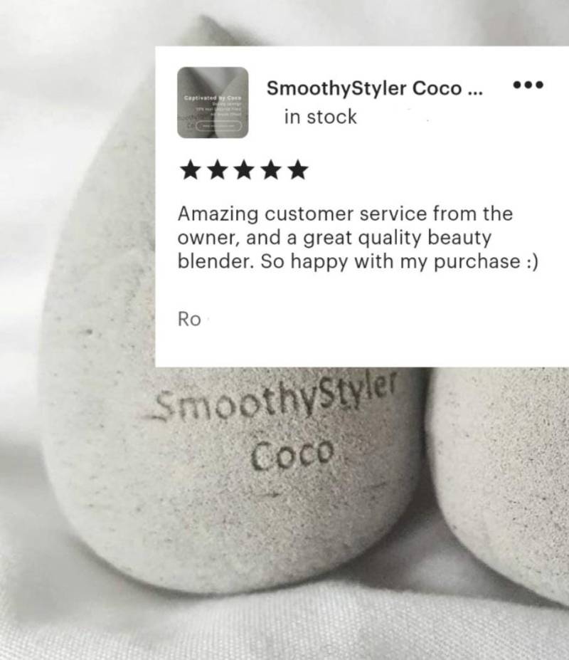 Smoothystyler Coco - 50% Kokosnuss | Schönheit Blender Make-Up Schwamm Kosmetikschwamm Kostenlose Vegane Tasche Geschenk Für Sie Pinsel Puderquaste von Etsy - ChilliBeanLondon