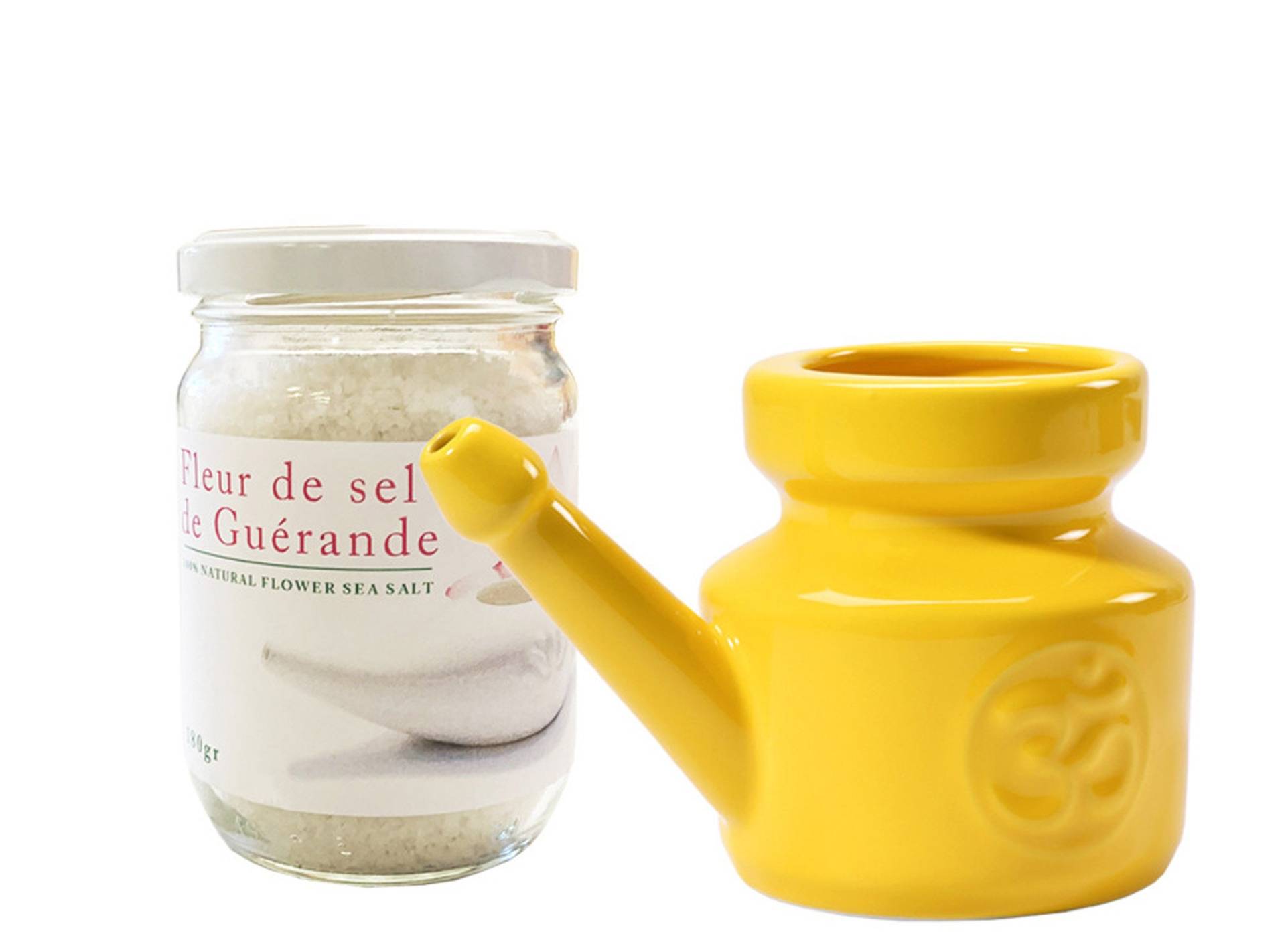 Lota Jala Neti Kit 400 Ml Aus Porzellan Und Guérande Fleur De Sel - Chin Mudra von Etsy - ChinMudraYogaShop