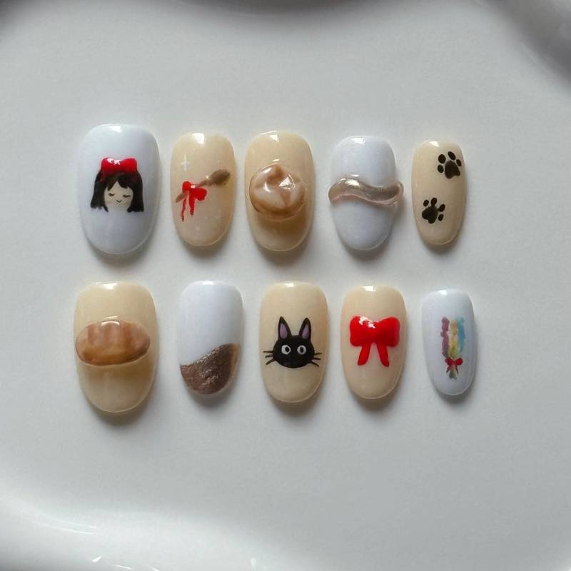 Hexenbäckerei Press On Nails | 10 Drücken Sie Auf Die Nägel Maßgeschneidert von Etsy - ChubbyFishStudio