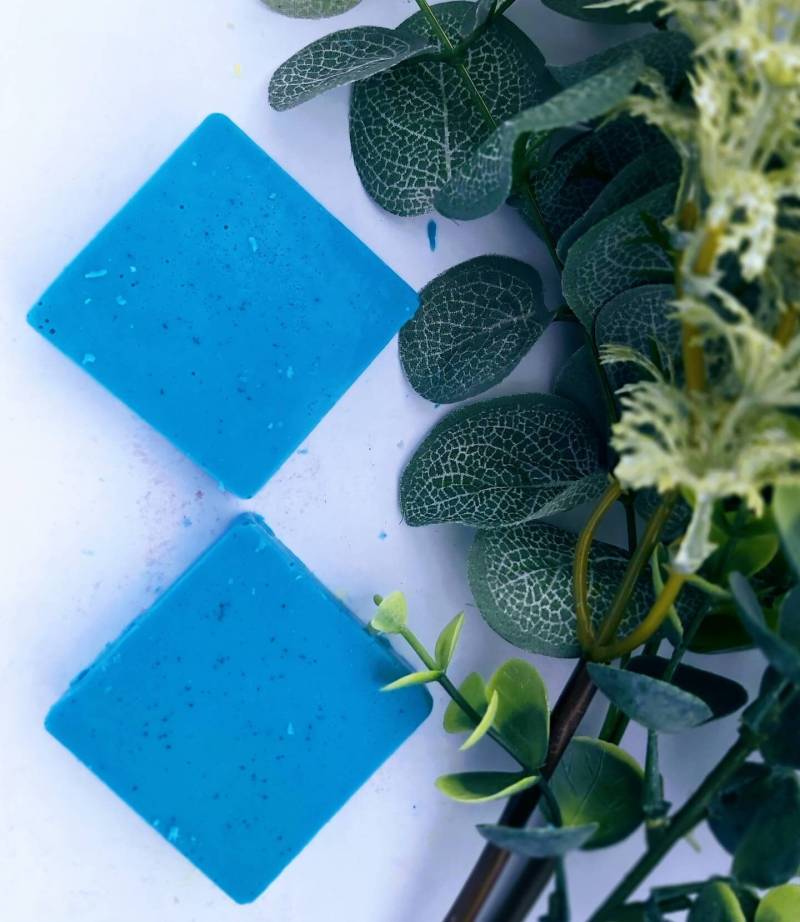 Sommer Beeren Ziegen Milch Handgemacht Blau Quadrat Seifenstangen - 2Er Pack von Etsy - ClonoughHandmadeSoap