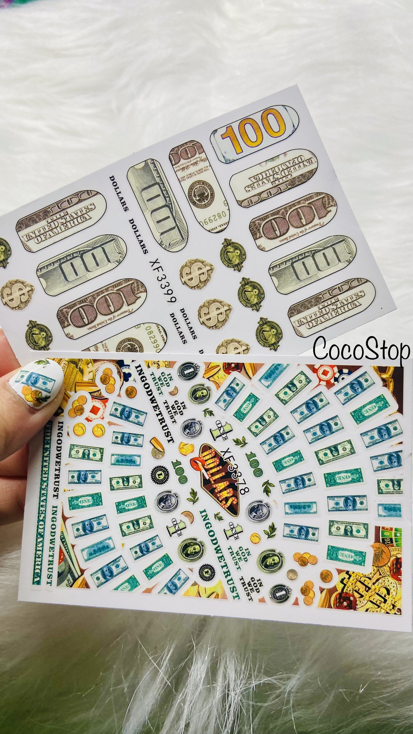 2 Packungen Geld Nagel Aufkleber von Etsy - CocoStop