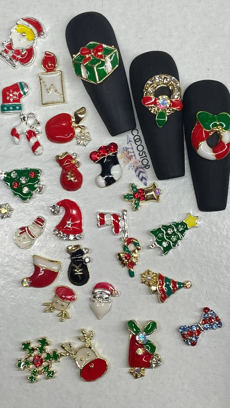 30 Stück Weihnachts Nail Charms 3D Nailart von Etsy - CocoStop