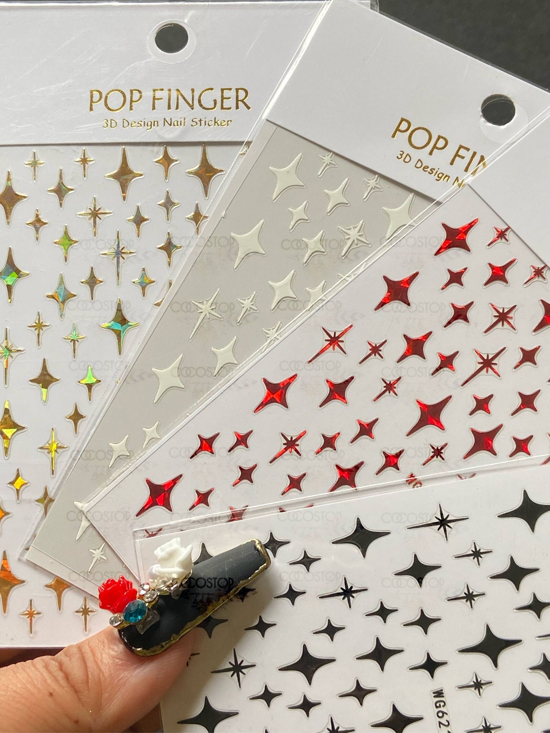 4 Packungen Bling Star Klebenagel Aufkleber Diy Basteln von Etsy - CocoStop