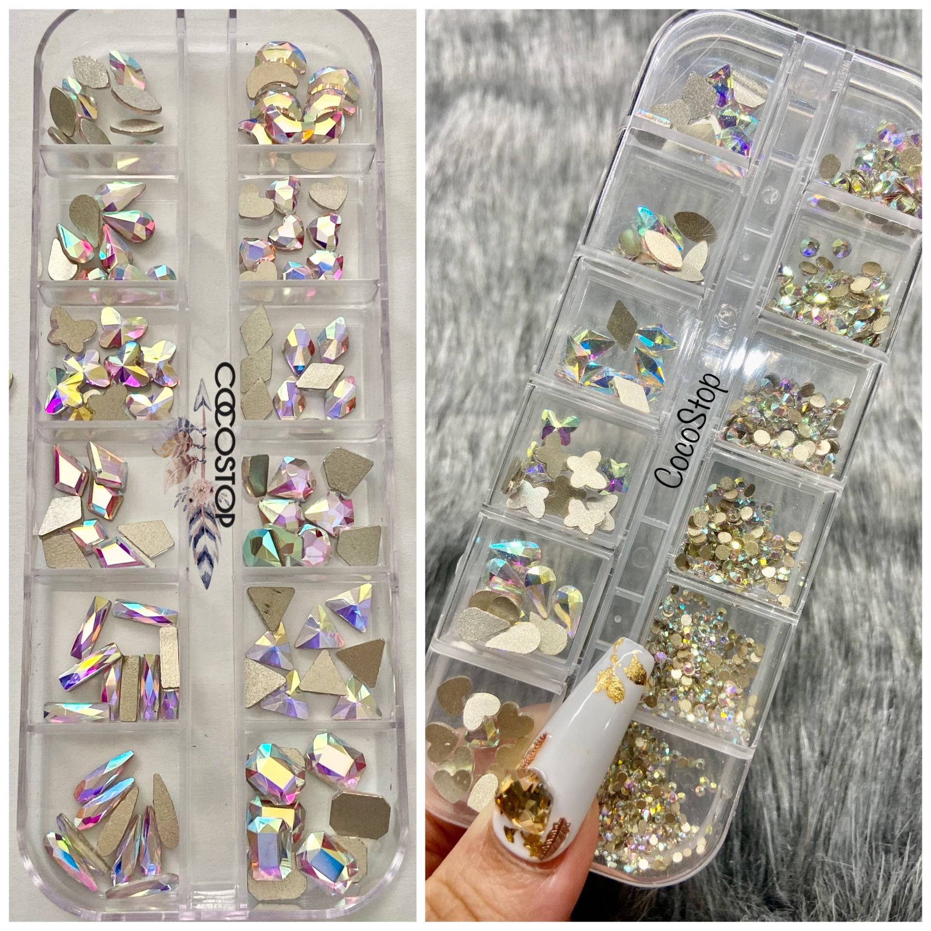 60/120 Stück Ab Nagel Strass Box von Etsy - CocoStop