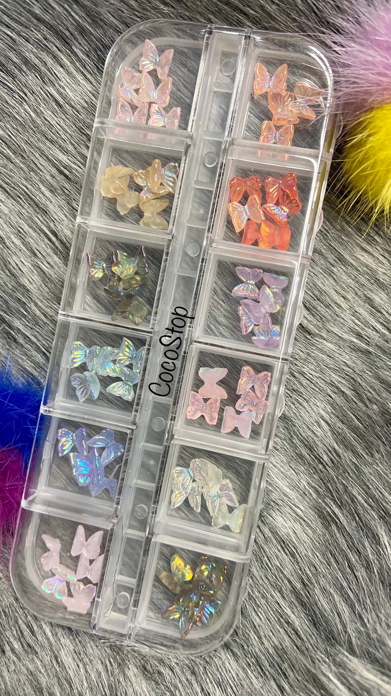 60 Stück Resin Schmetterling 3D Nagel Charms von Etsy - CocoStop