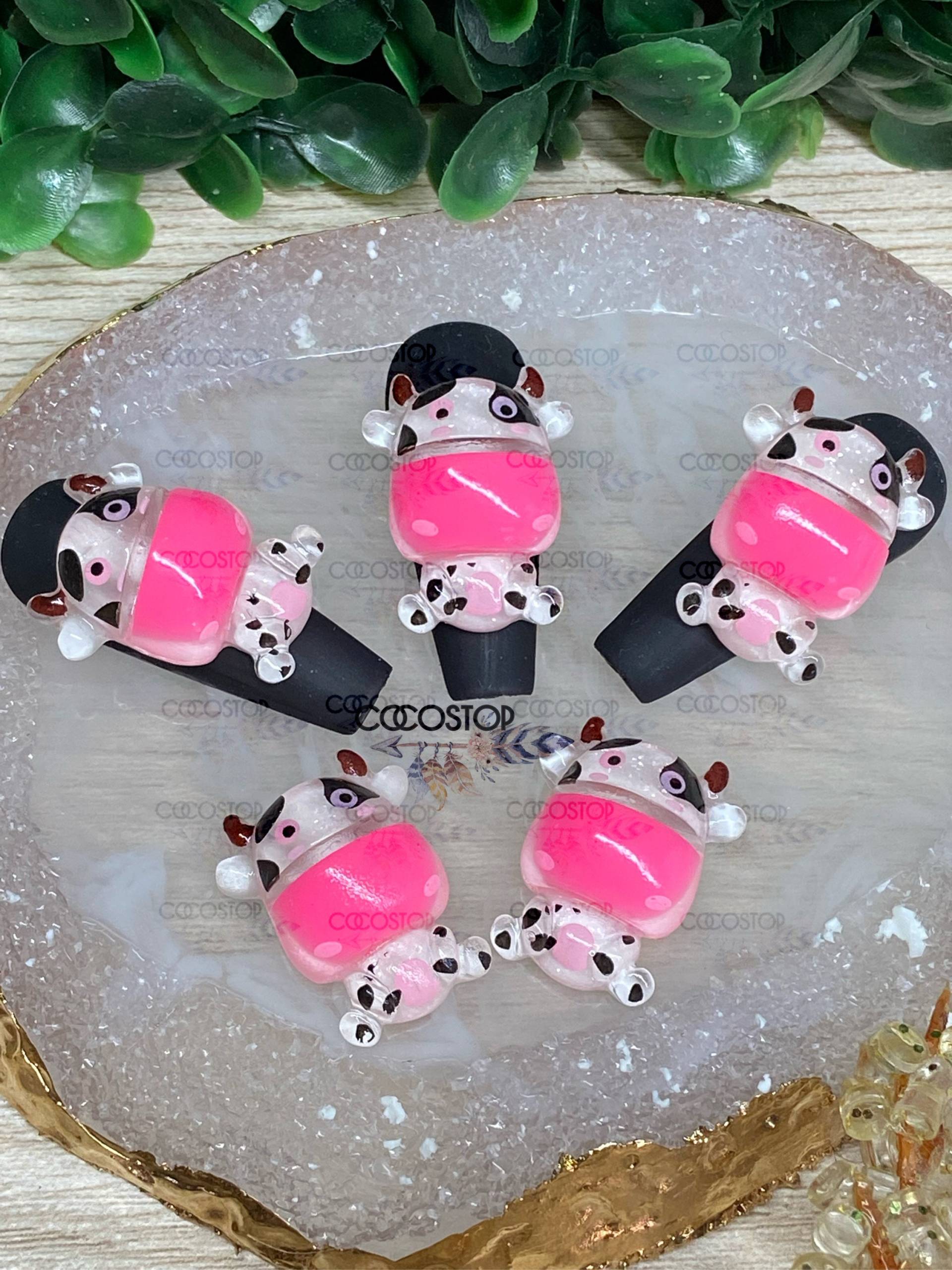 Kawaii Kühe Nagel Charms 3D Nailart von Etsy - CocoStop