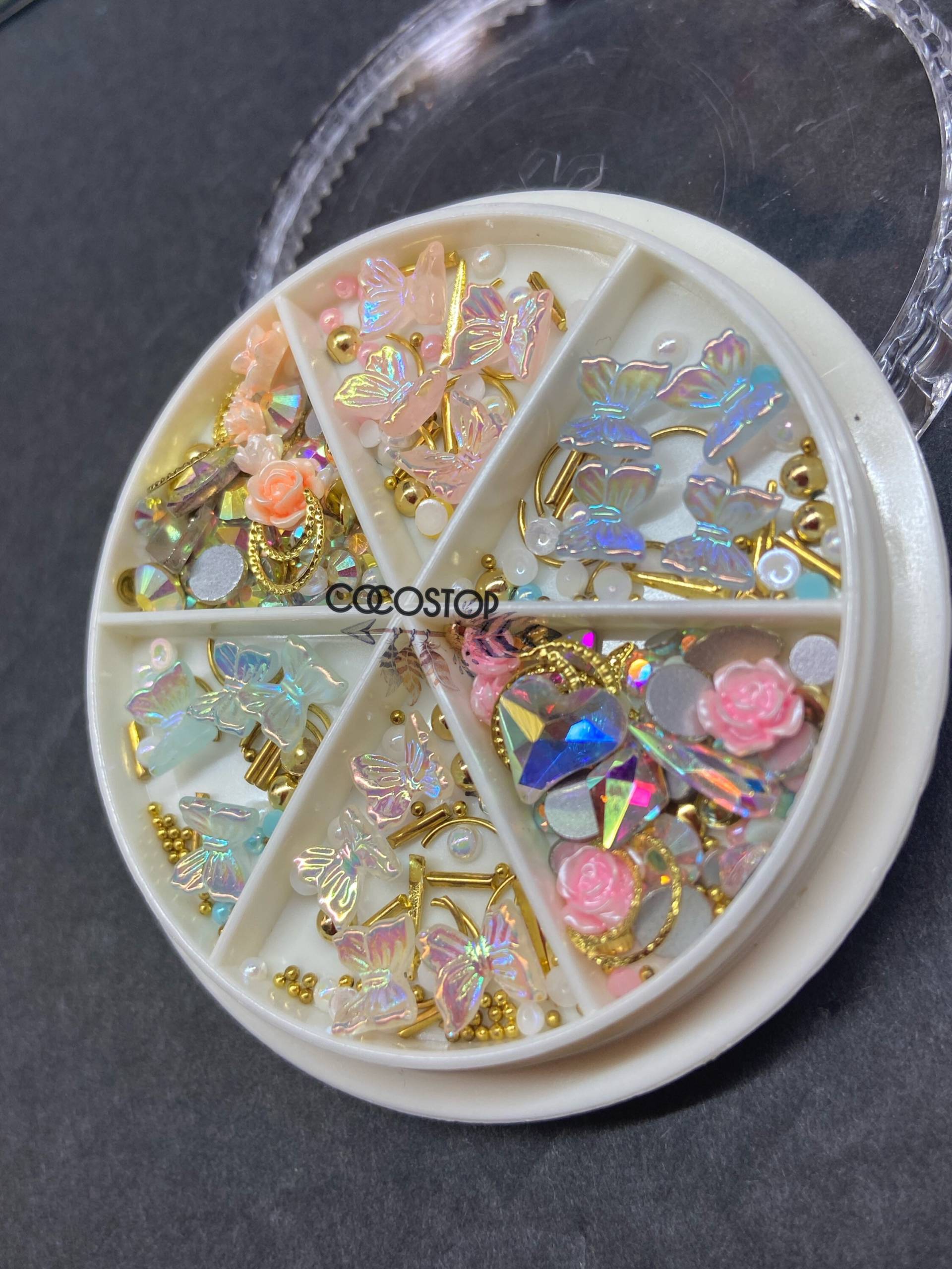 Mix Strass Schmetterling Blume Kawaii 3D Nagel Charms Box Für Nail Art Designs von Etsy - CocoStop