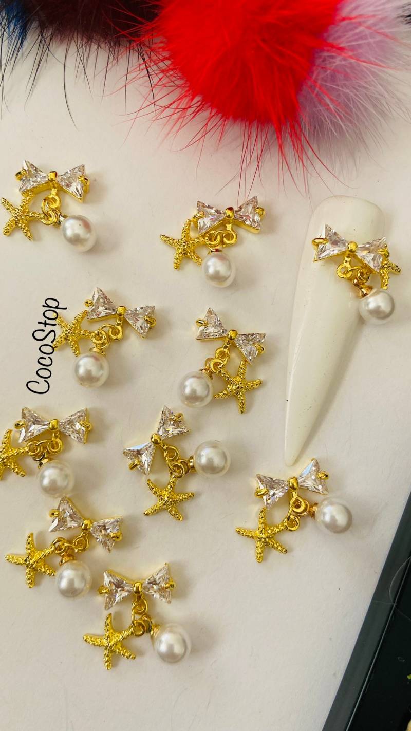 Schleifen Zirkon Baumeln 3D Nagel Charms Schmuck von Etsy - CocoStop