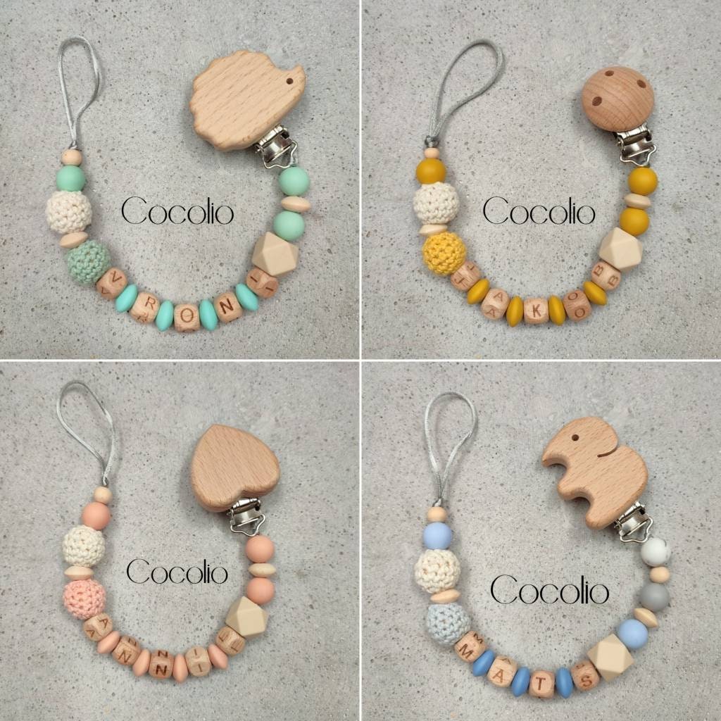 Schnullerkette 4 Farben Personalisiert von Etsy - CocolioHandmade