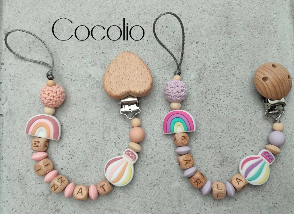 Schnullerkette Bunt Personalisiert von Etsy - CocolioHandmade