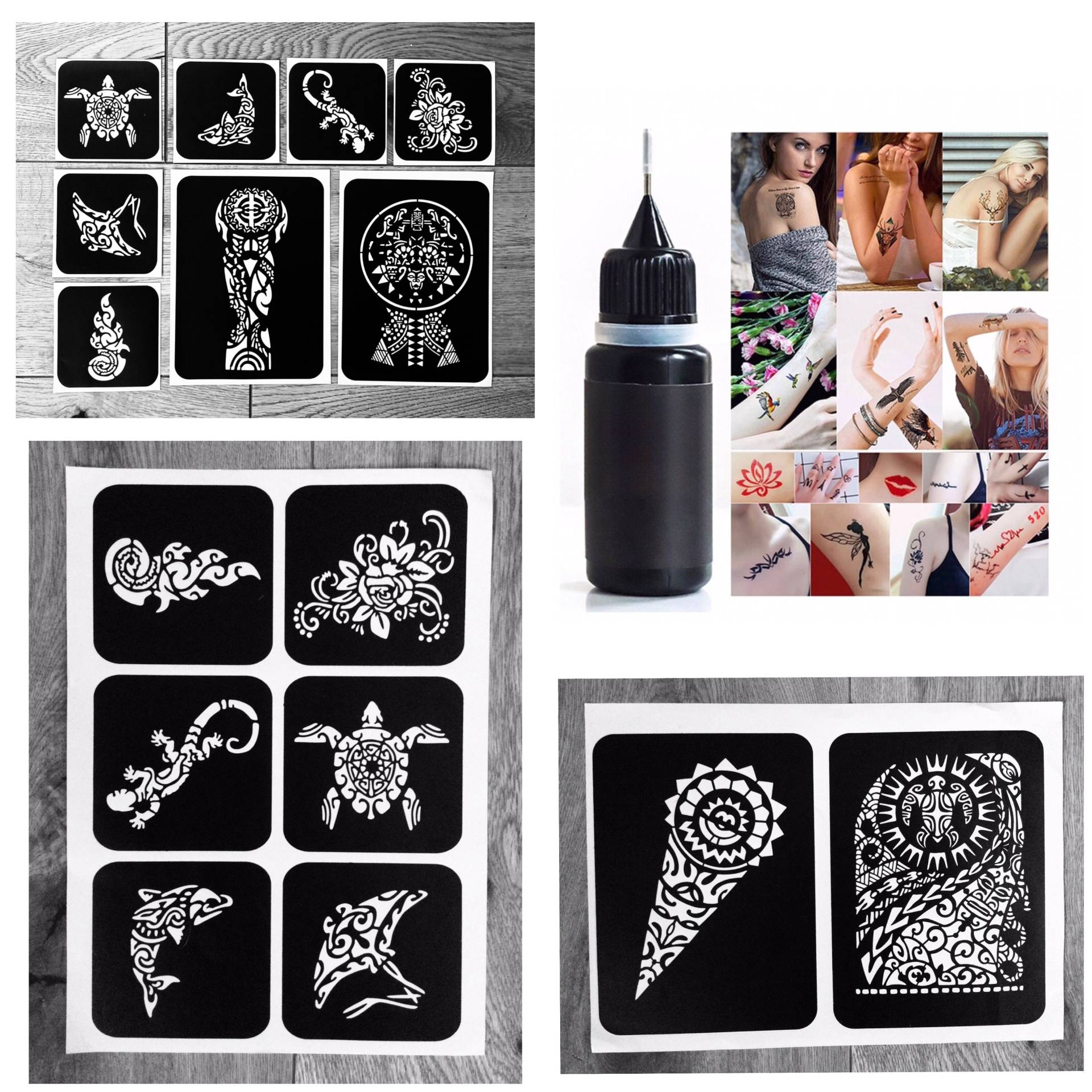 Maori Henna Tattoo Schablonen | Set 1 8 Xl + 10 Ml Farbe von Etsy - Coloursforart