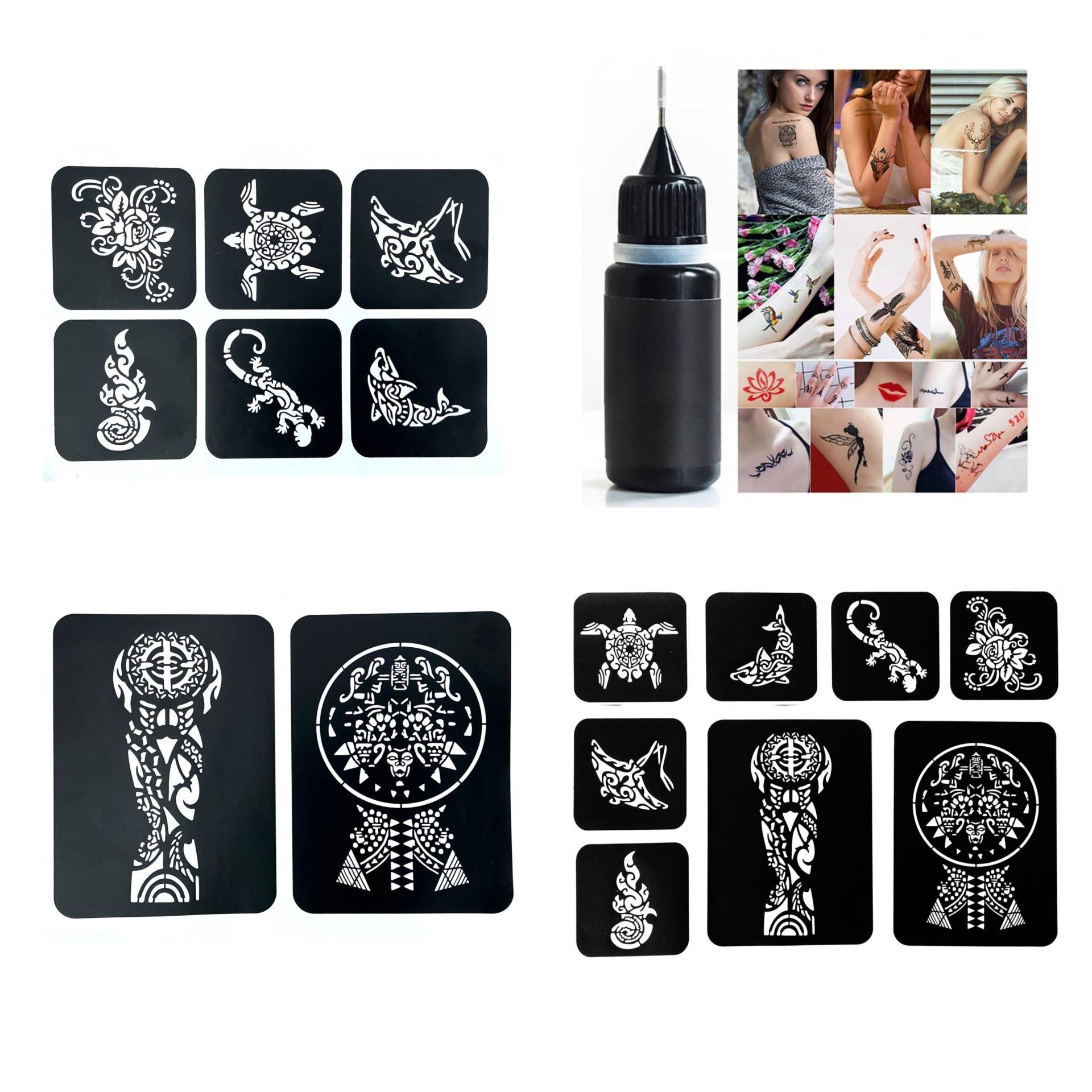 Maori Henna Tattoo Schablonen | Set 2 8 Xl + 10 Ml Farbe von Etsy - Coloursforart