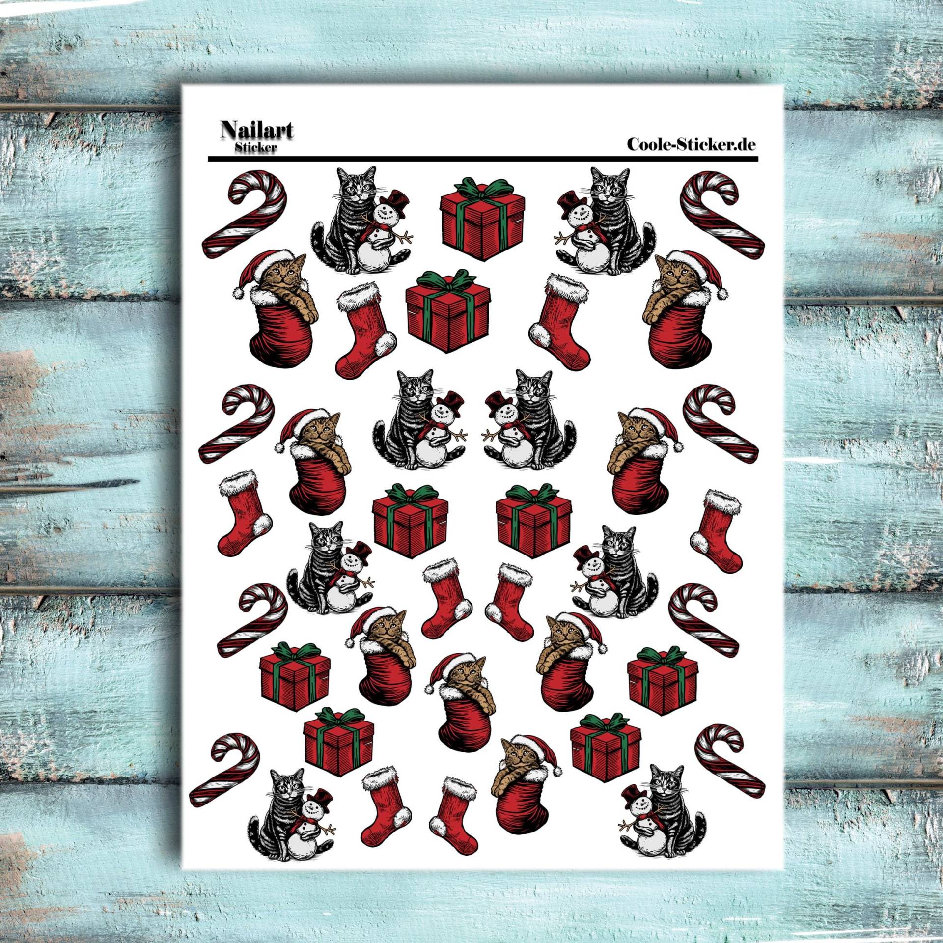 Festliche Nailart Weihnachtsnägel, Nagel Aufkleber Weihnachten Abziehbilder Wasserrutsche Nail Sticker von Etsy - CooleSticker