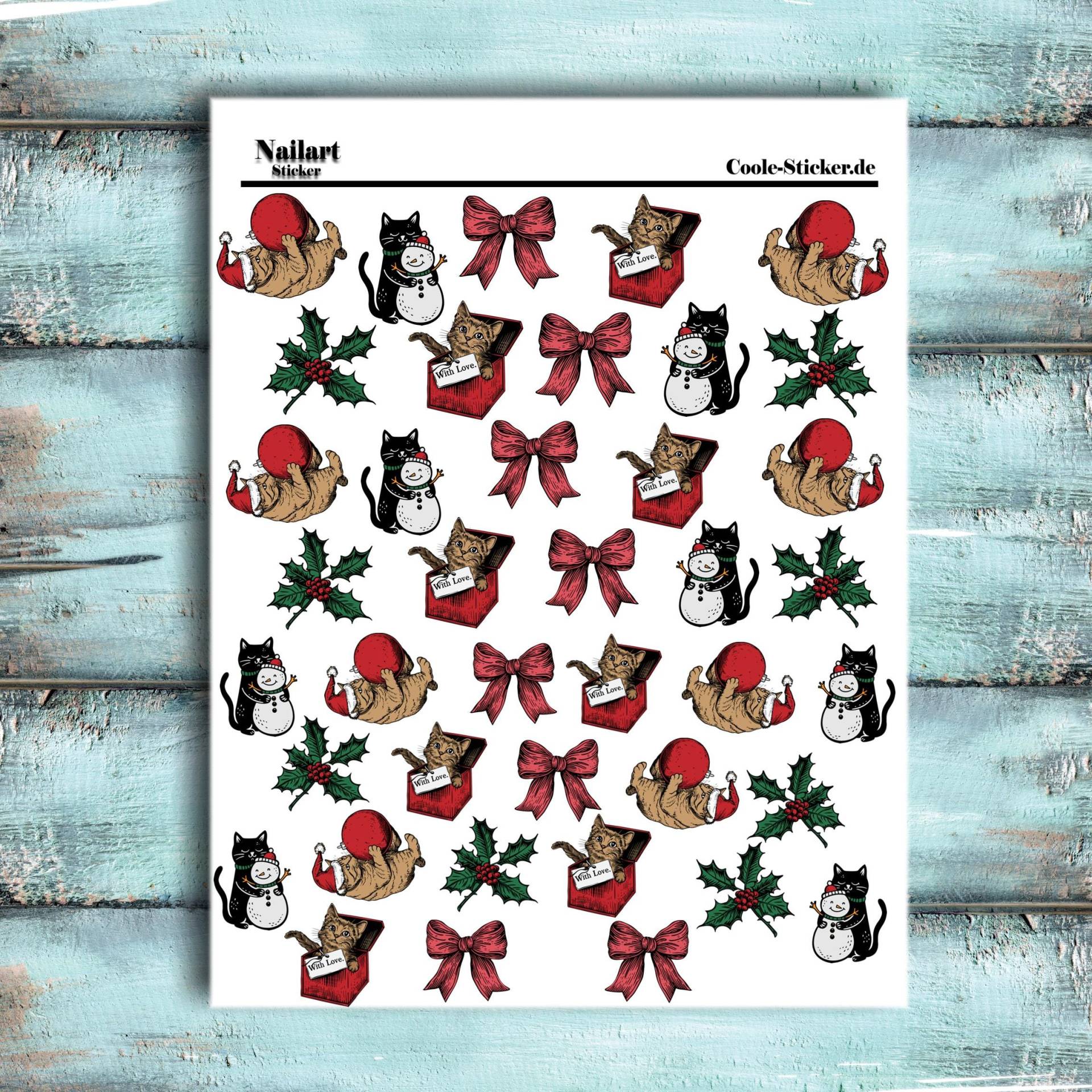 Festliche Nailart Weihnachtsnägel, Nagel Aufkleber Weihnachten Abziehbilder Wasserrutsche Nail Sticker von Etsy - CooleSticker