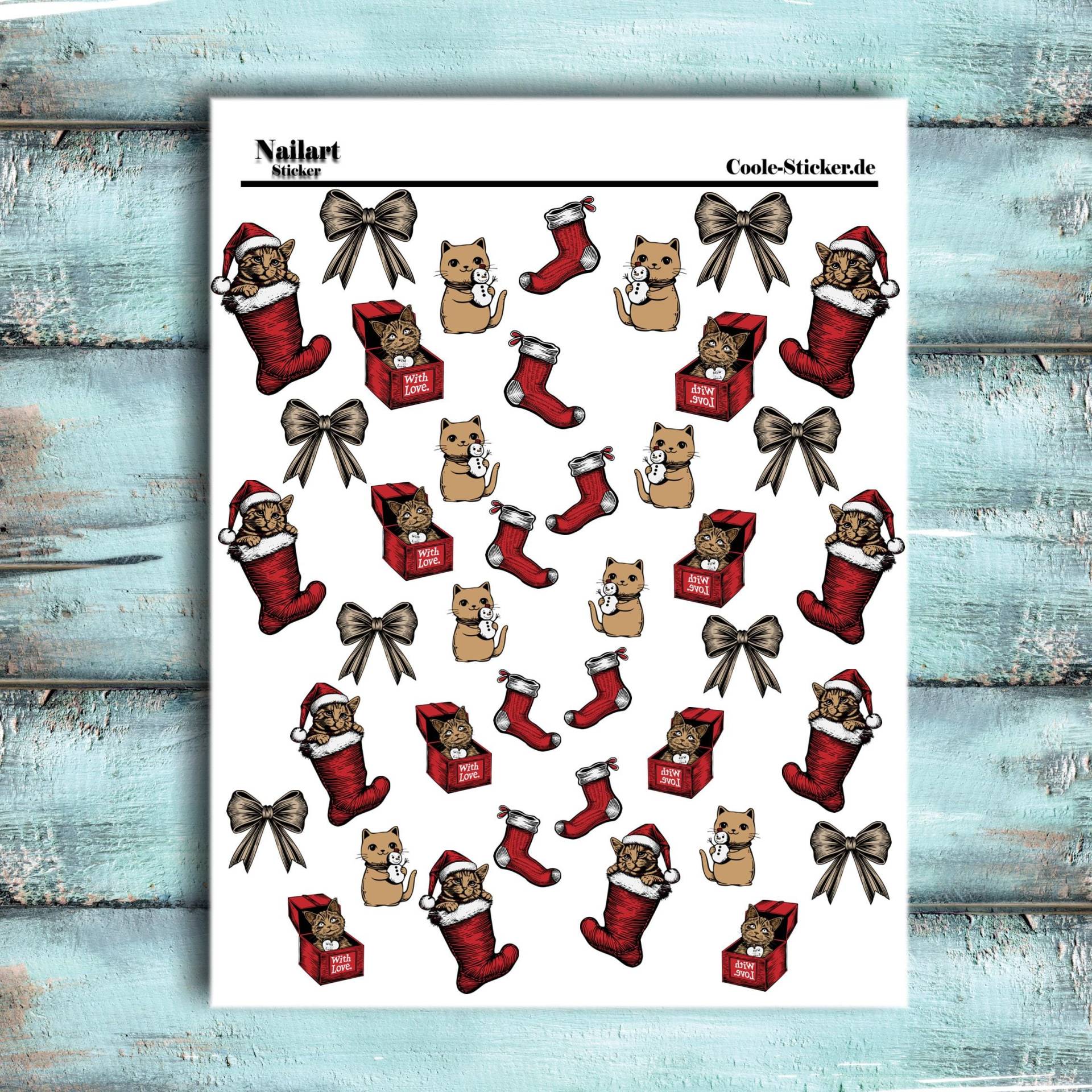 Festliche Nailart Weihnachtsnägel, Nagel Aufkleber Weihnachten Abziehbilder Wasserrutsche Nail Sticker von Etsy - CooleSticker