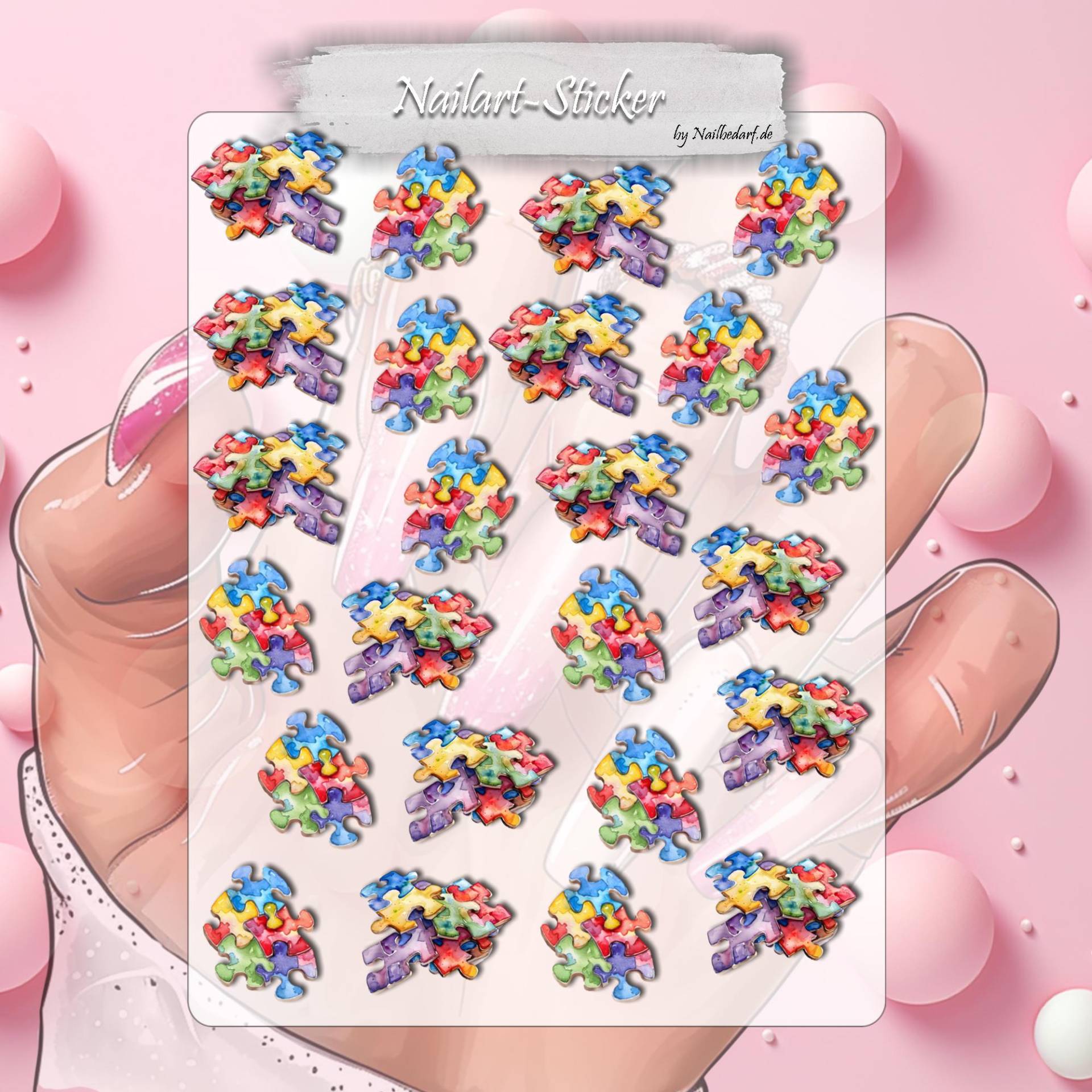 Puzzle Aufkleber Für Nägel - Nailart Nageldesign Wasserschiebefolie von Etsy - CooleSticker