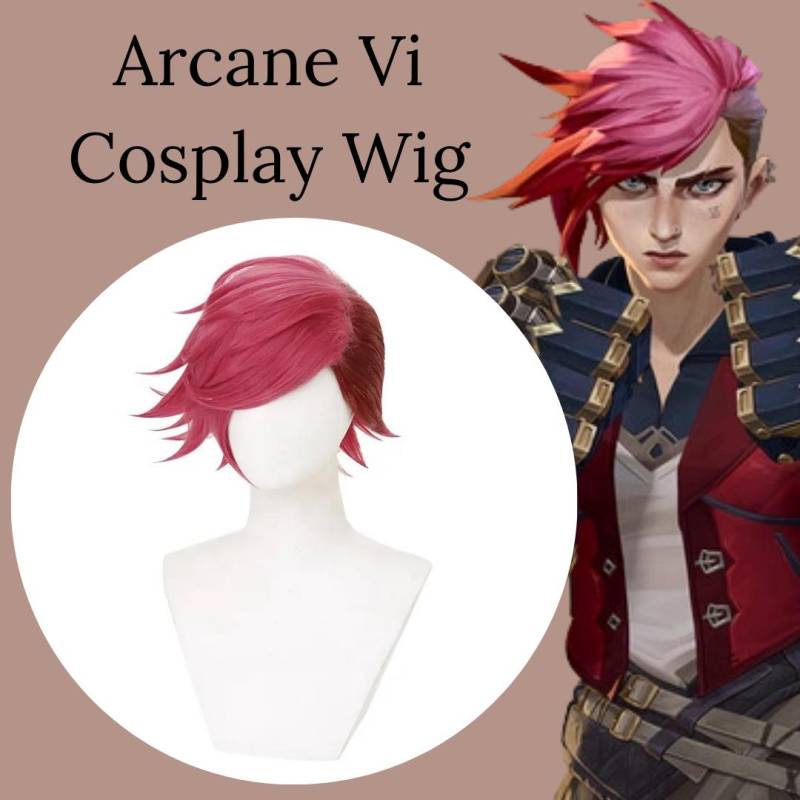 Made To Order Arcane League Of Legends Vi Anime Spiel Cosplay Kostüm Rosa Perücke von Etsy - CosRoru