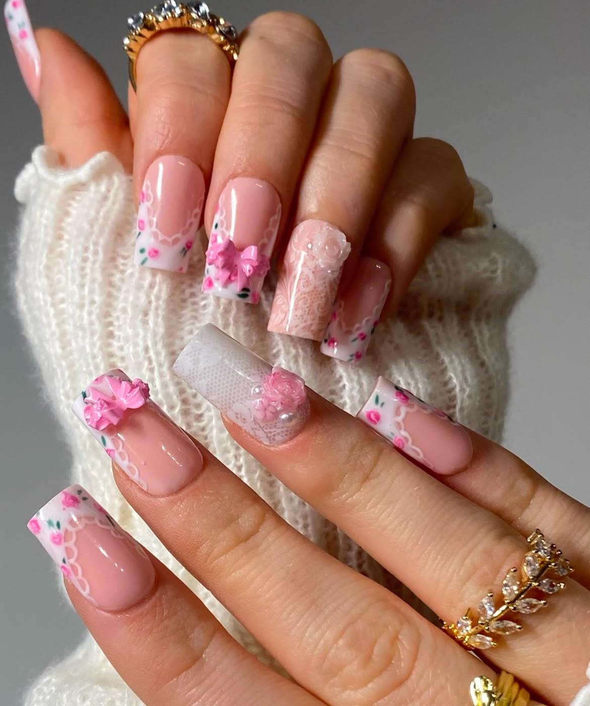 Pink Flower Spring, Press On Nails, Nägel Zum Aufkleben von Etsy - Cosi17