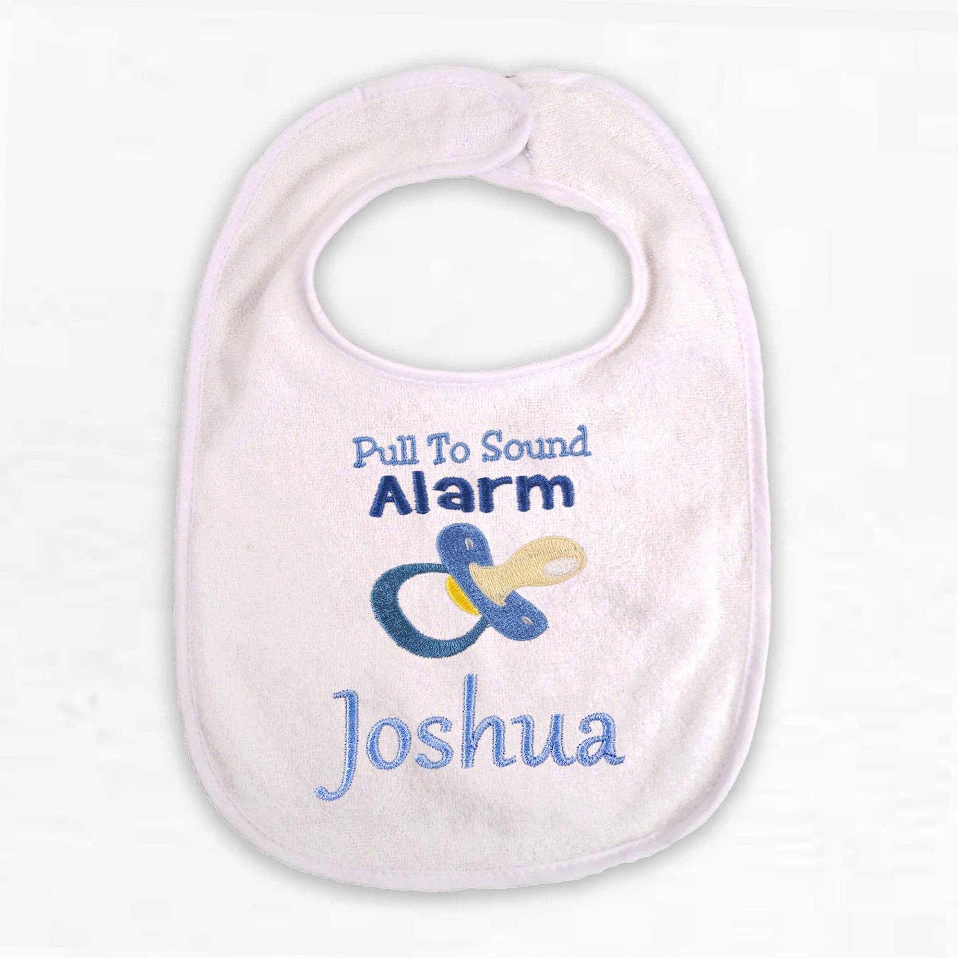 "Personalisierte Baby Lätzchen "Pull To Sound Alarm" Frottee Lätzchen." "Personalisierte Baby Lätzchen "Pull To Sound Alarm" Frottee Lätzchen." von Etsy - CountryTouchStore