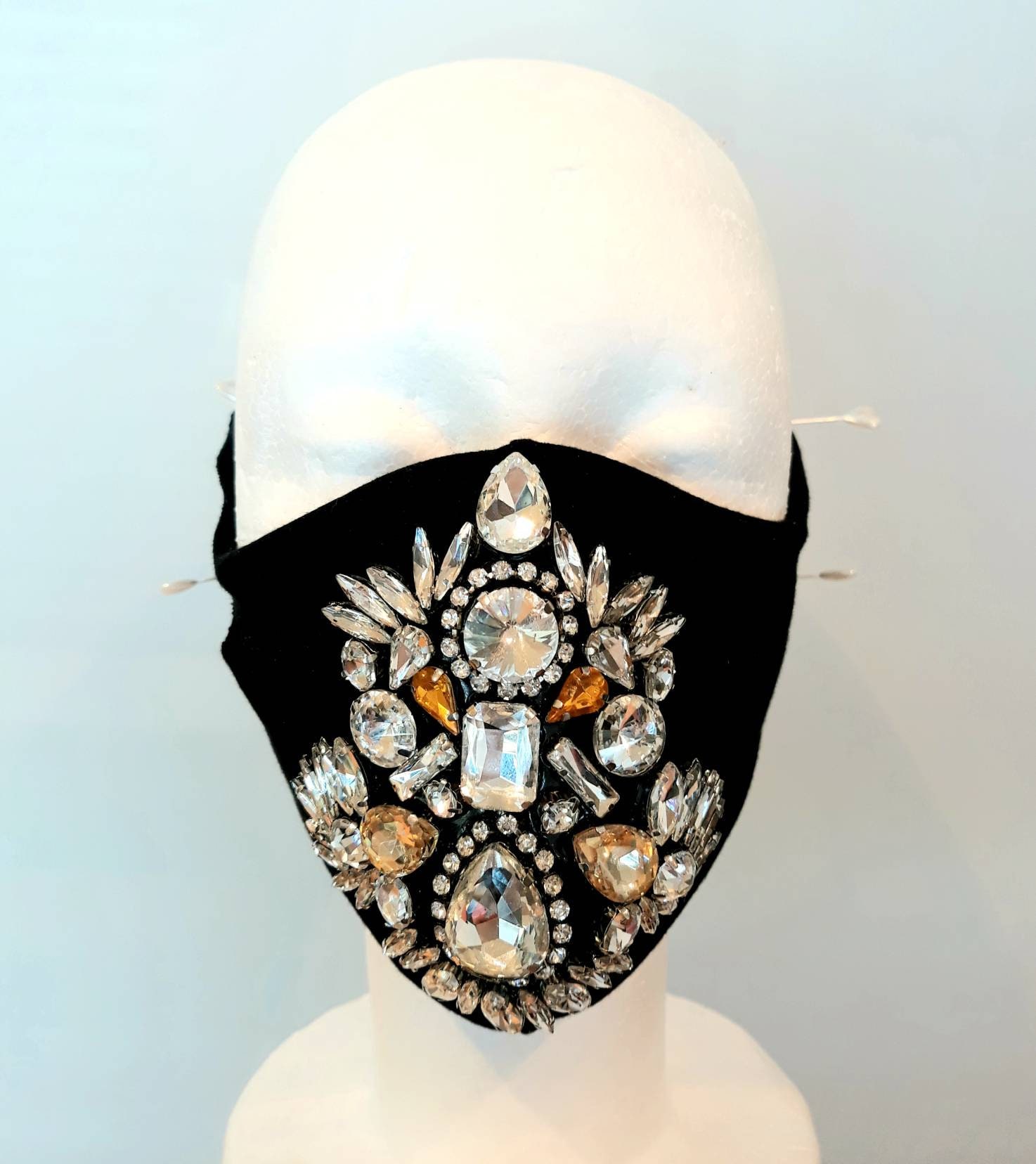 Waschbare Designer Strass Gesichtsmaske Mit Filtertasche, Atmungsaktive Schutzmaske von Etsy - CraftExplosionCZ