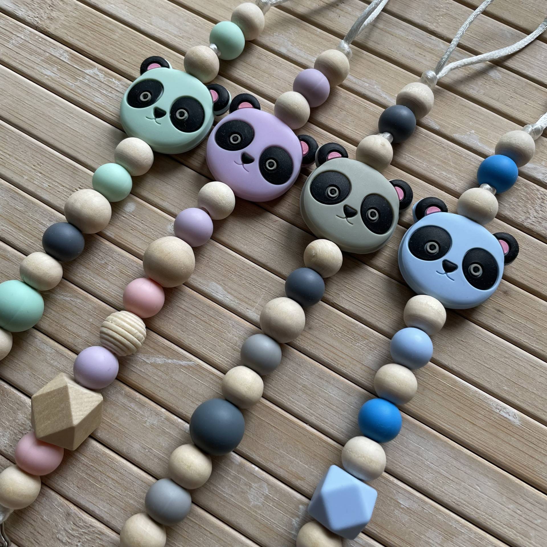 Panda Silikon Schnullerkette, Schnullerkette Mit Panda, Neugeborenen Geschenk, Mam Schnuller von Etsy - CrealexiaCrafts