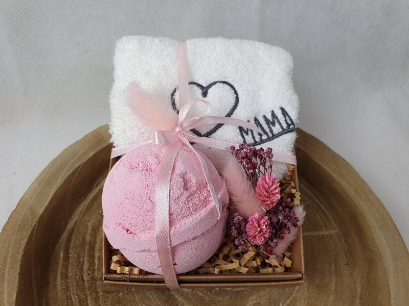 Geschenkset Mama Mit Hochwertiger Badekugel Rose, Wohlfühlpaket Trockenblumen Dekoriert von Etsy - CreativAnita