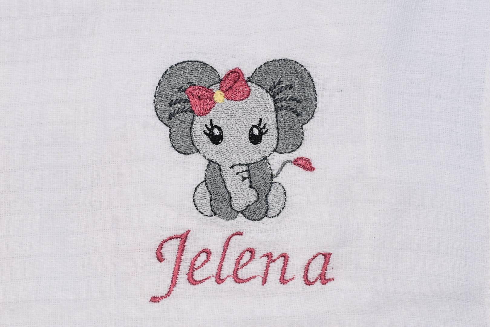 Spucktuch/Mullwindel Mit Namen Elefant Grau Altrosa Schleife Personalisiert & Bestickt von Etsy - CreativeCreatorDE