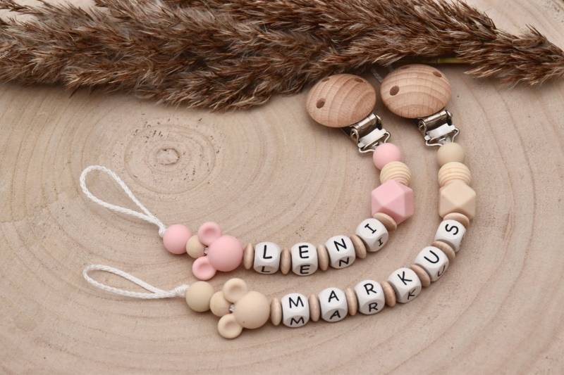 Schnullerkette Maus Personalisiert von Etsy - Creativsistershop