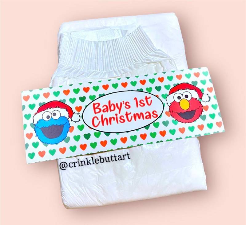 "Abdl Weihnachten Windelband "Adult Baby's First Christmas" von Etsy - CrinkleButtArt