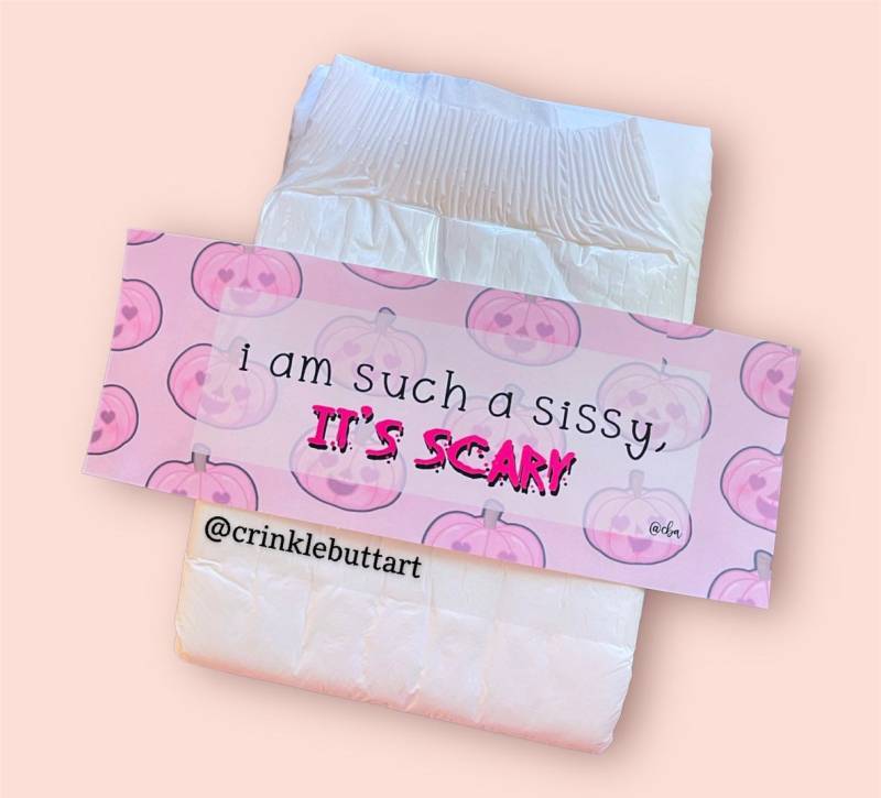 Clearance Abdl Halloween Diaper Tape "I'm Such A Sissy It's Scary" von Etsy - CrinkleButtArt