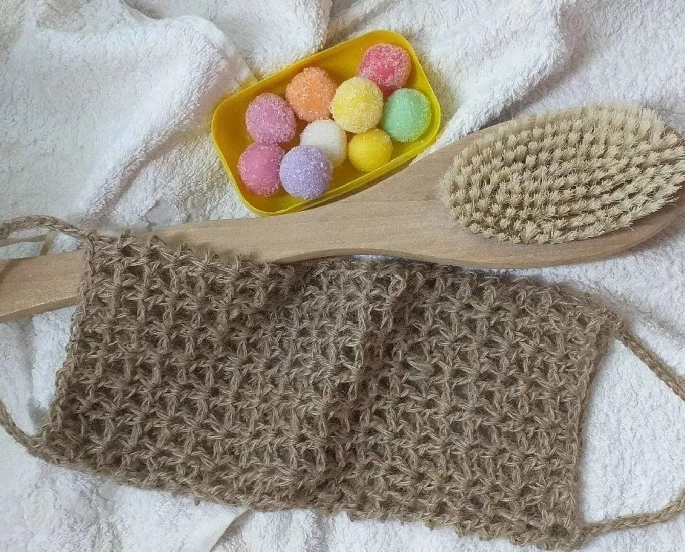 Häkeln Wiederverwendbares Jute Waschtuch Biologisch Abbaubar Spa Schrubber Für Rücken Und Körper Plastikfrei Zero Waste Waschlappen Bad von Etsy - CrochetHomeBoutique