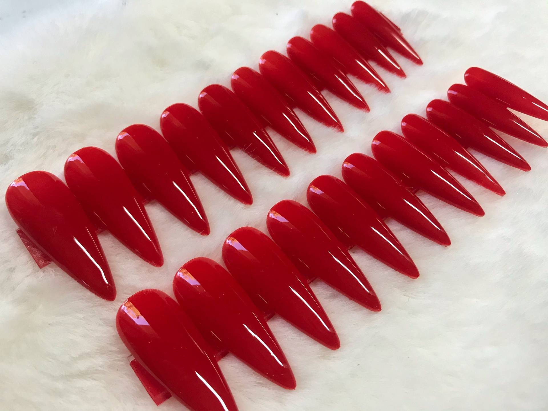 22Stk Lange Rote Stiletto Nägel von Etsy - CuteAggressionNails