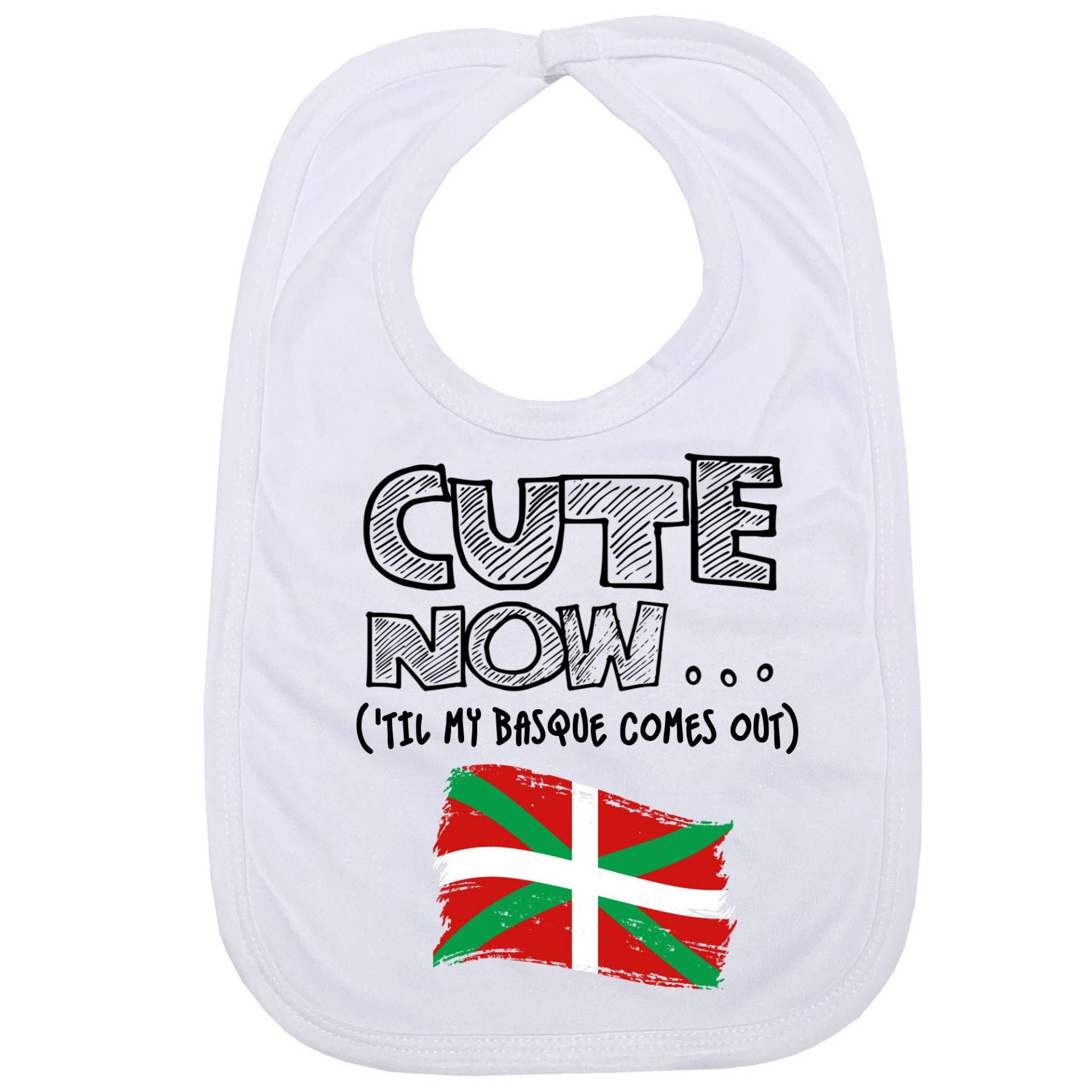 Baby Spanien Bib Cute Now... | 'til Mein Baske Kommt Heraus Geschenk Country Pride Lustiges Baby-Bib in Weiß von Etsy - CuteNowBabyGear