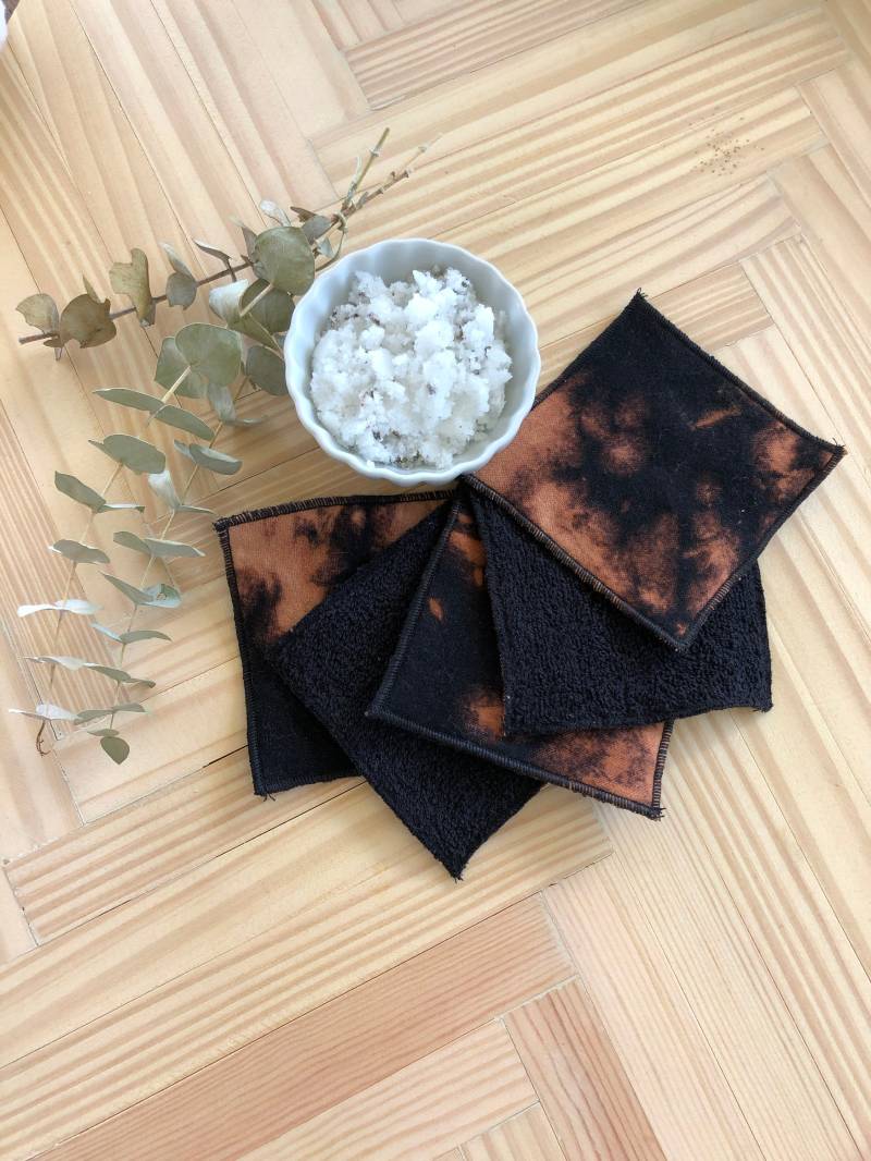 Wiederverwendbare Makeup Entferner Pads/ Baumwollrunden/Zero Waste Umweltfreundlich Maschinenwaschbar Rückseite Schwarz Tie-Dye von Etsy - DBCDesignedByClaire