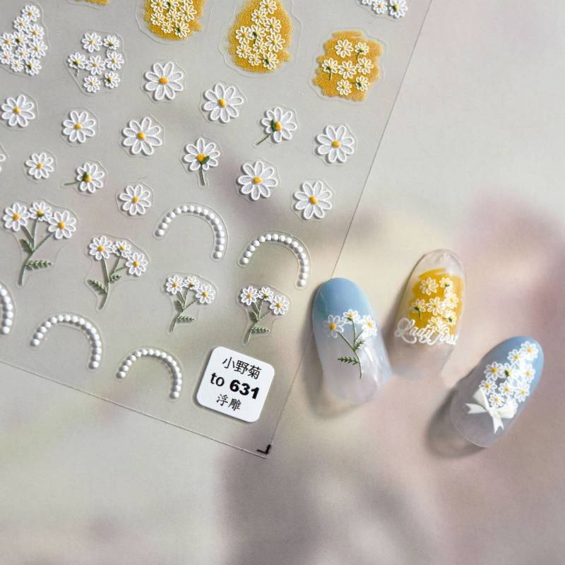 Blumen Nagelsticker, Nail Art Aufkleber, 5D Geprägt, Kawaii Diy Nägel von Etsy - DIYDesignerArt