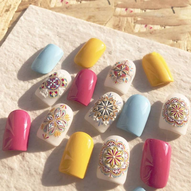 Boho Nagelsticker, Nagelabziehbild, Bohemian Nailart, Nail Art Abziehbild, 5D Geprägt, Diy Nägel von Etsy - DIYDesignerArt