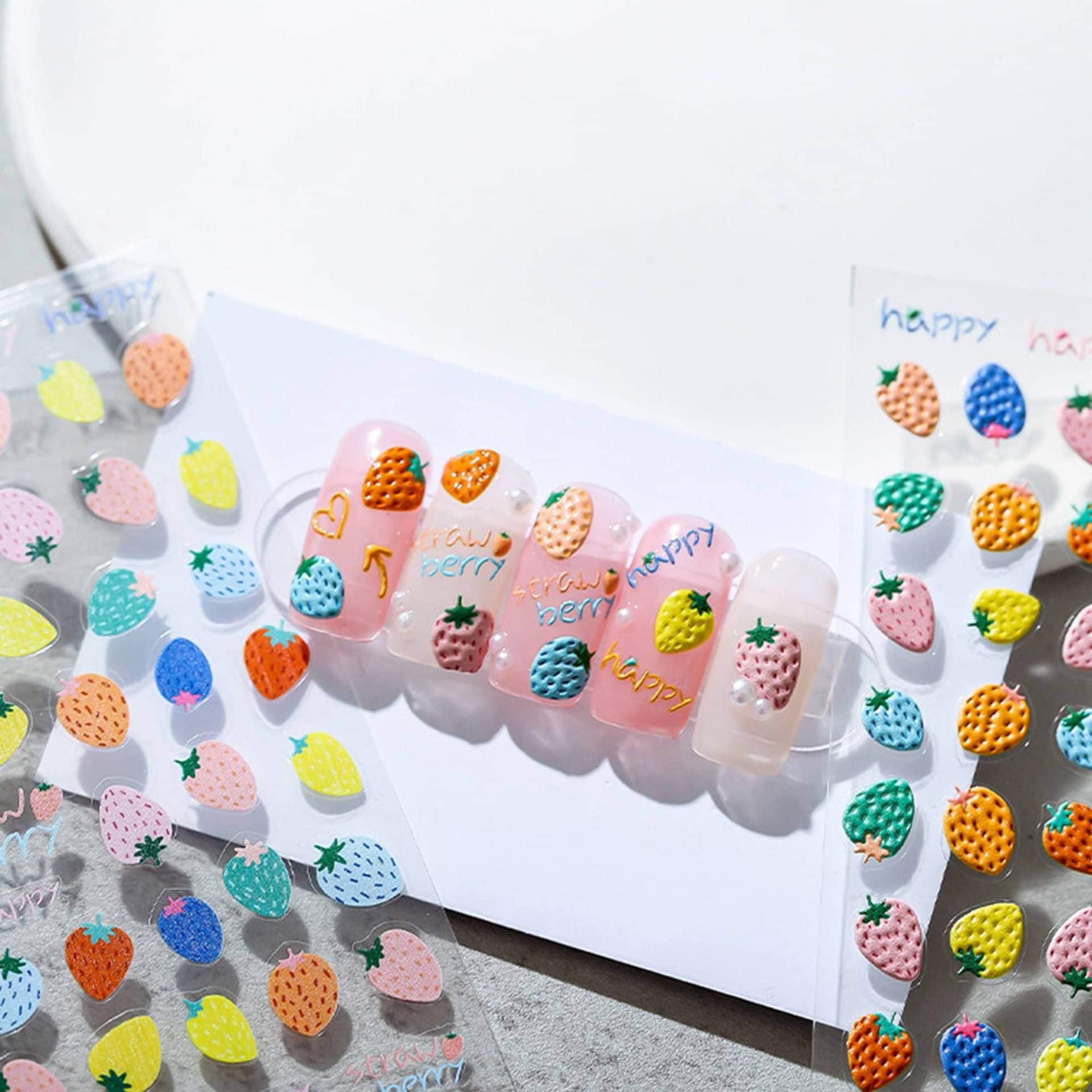 Erdbeer Nagel Aufkleber, Kawaii 5D Nägel, 3D Diy Nägel von Etsy - DIYDesignerArt