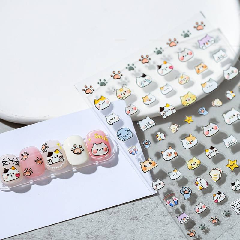 Katze Nagelsticker, 5D Prägung, Diy Kawaii Nagelsticker von Etsy - DIYDesignerArt