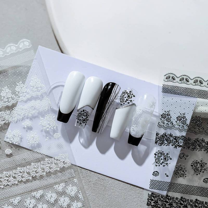 Lace Pattern Nail Stickers, Decals, Wraps, Diy Nägel, Maniküre Sticker von Etsy - DIYDesignerArt