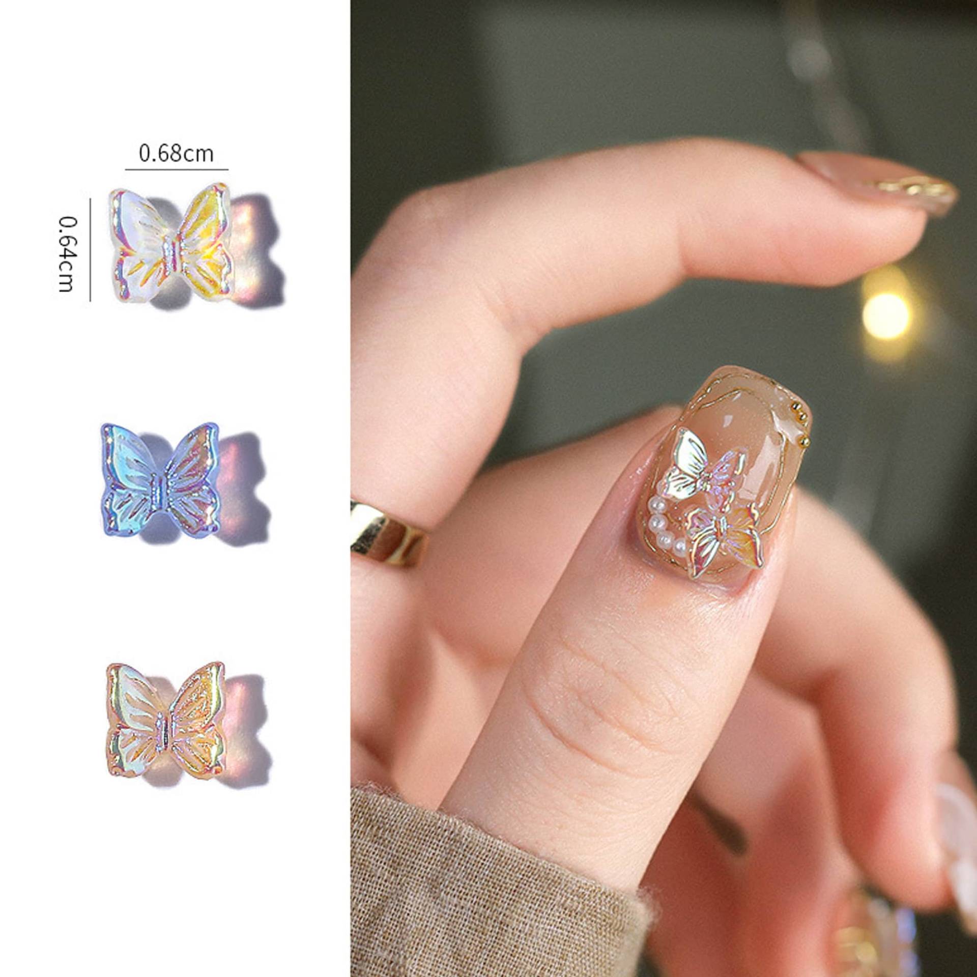 10 /20/50 Stück Mini Harz Schmetterling Strass Dekoration/3D Aurora Nail Charms Art Design Scrap Buchung Diy Schmuck von Etsy - DREAMONSSTUDIO