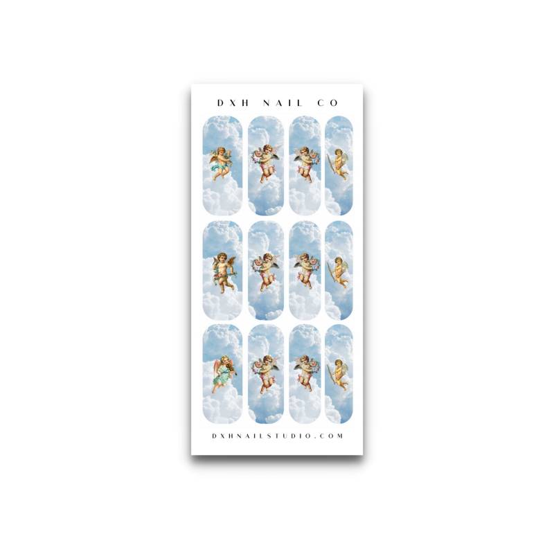 Angelic Cherub Nail Decals - Xl Wraps Waterslide Decal Engel Art Trending Designs Blue Sky Angels von Etsy - DXHNAILCO