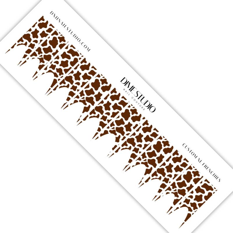 Braun Kuh Druck Xl Frenchies - Durchsichtige French Tip Nagel Abziehbilder Maniküre Zubehör Animal Print Kunst von Etsy - DXHNAILCO