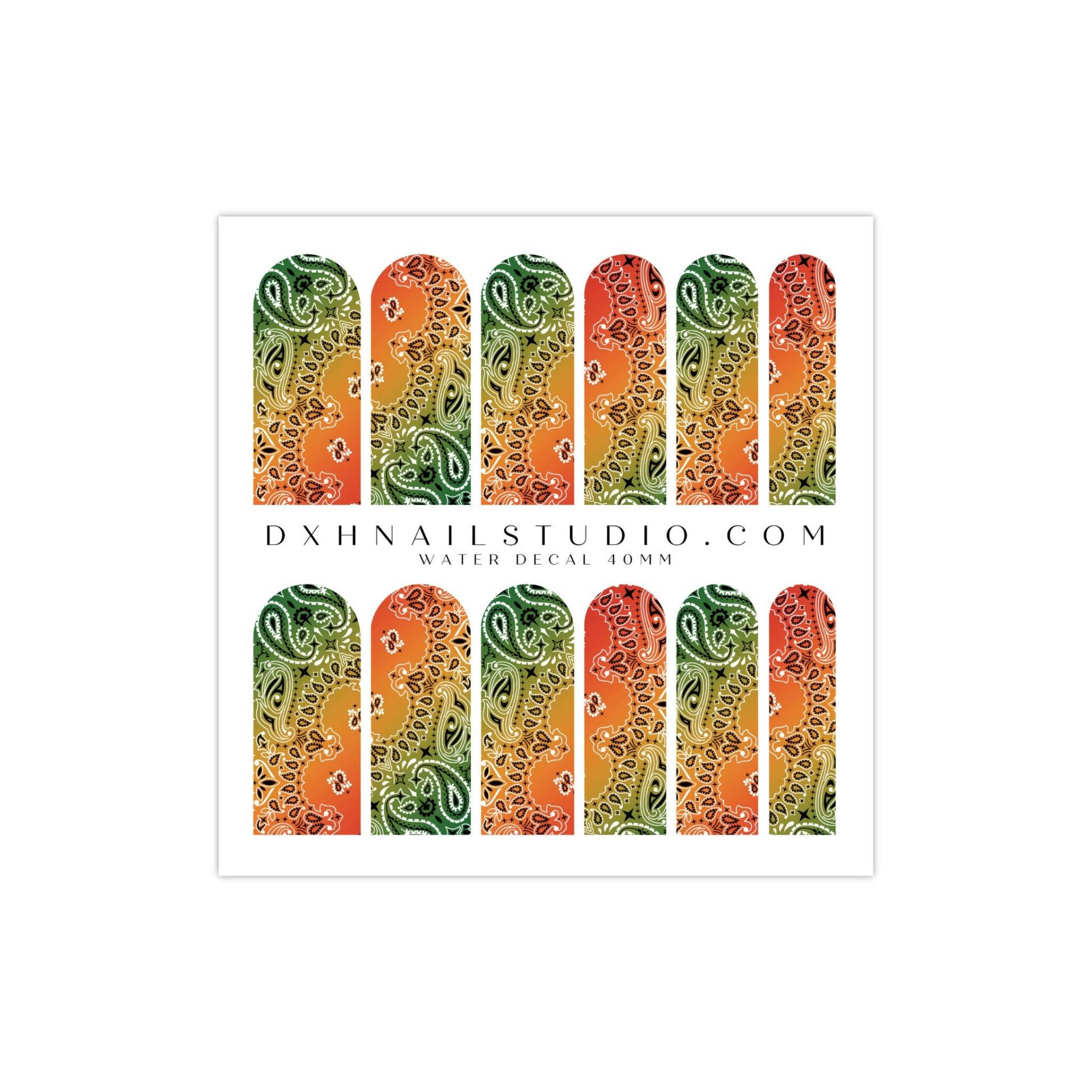 Rastafari Ombre Classic Bandana Nagelabziehbilder - Paisley Wassertransfer Nail Wraps Trending Designs Sommer Art von Etsy - DXHNAILCO