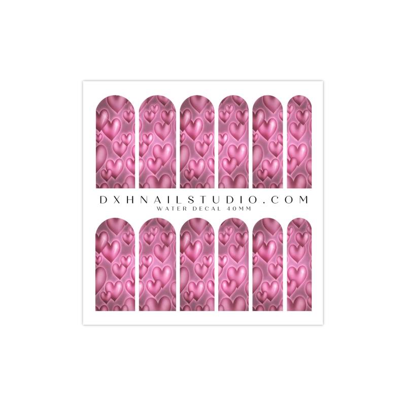 Rose Pink Airbrushed Hearts Xl Nail Wraps Airbrush Art Girly Geschenke Für Sie Trending von Etsy - DXHNAILCO