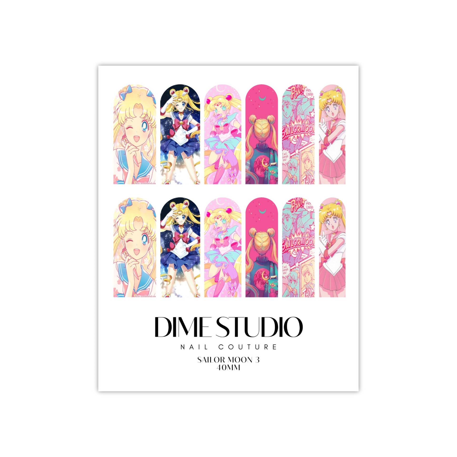 Sailor Girl Anime Nagelabziehbild 3 - Kawaii Wassertransfer 40mm Nail Wraps Süße Girly Art Maniküre Zubehör von Etsy - DXHNAILCO