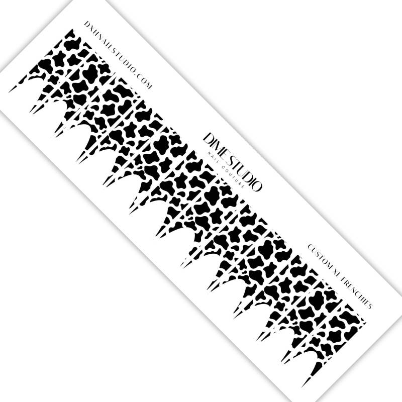 Schwarze Kuh Print Xl Frenchies - Klarer Wassertransfer French Tip Nail Wraps Maniküre Zubehör von Etsy - DXHNAILCO