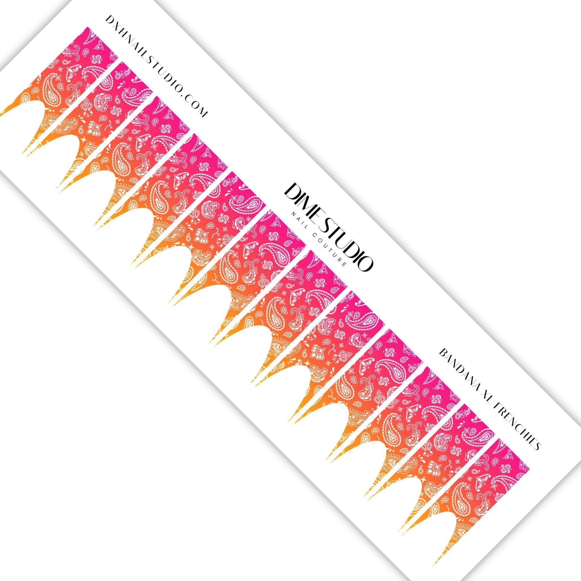 Sunset Blvd Ombre Bandana Paisley Nagel Aufkleber - Xl Frenchies French Tip Nail Wraps Wassertransfer Zubehör von Etsy - DXHNAILCO