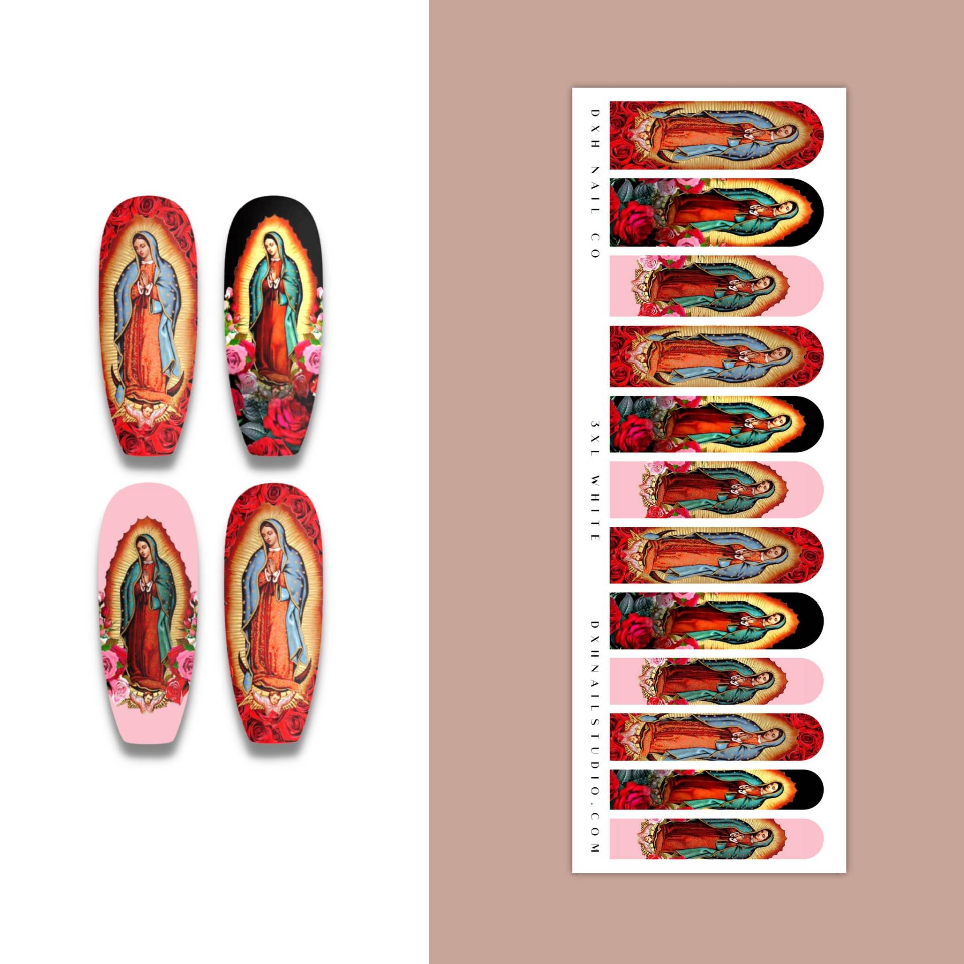 Virgin St. Mary 3xl Nail Wraps De Guadalupe Floral Designs Wasser Transfer Aufkleber Deko Art von Etsy - DXHNAILCO