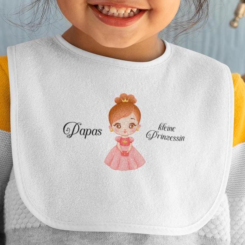 Personalisiertes Baby Lätzchen, Prinzessin, Baby-Geschenk, Geschenk Geburt Taufe, Mädchen, Biobaumwolle, Nachhaltig, Baby Bip von Etsy - DattiDesignsStore