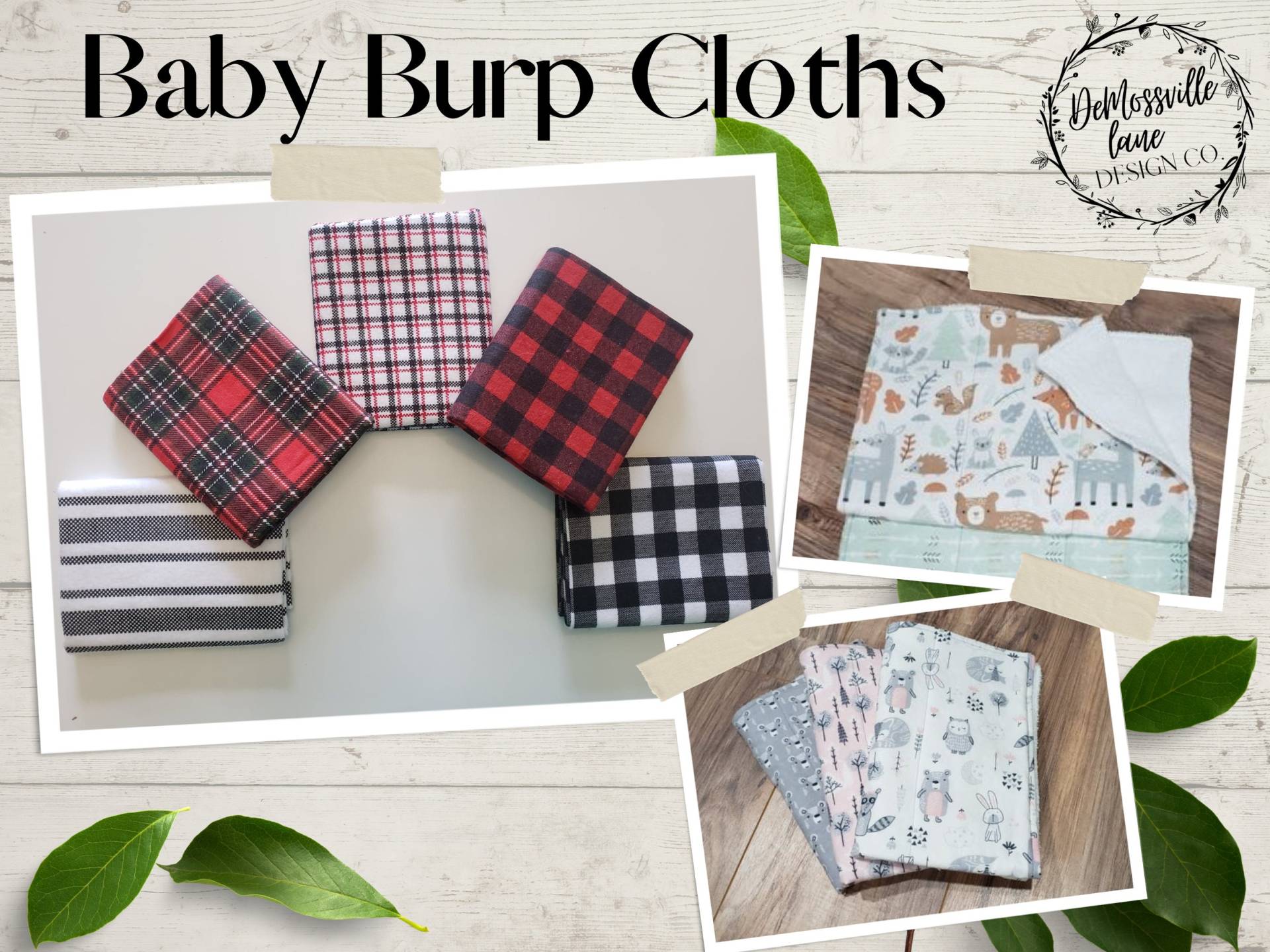 Große Individuelle Baby-Leinen | Spucklappen - Weihnachts Flanell Streifen & Kariert von Etsy - DeMossvilleLane